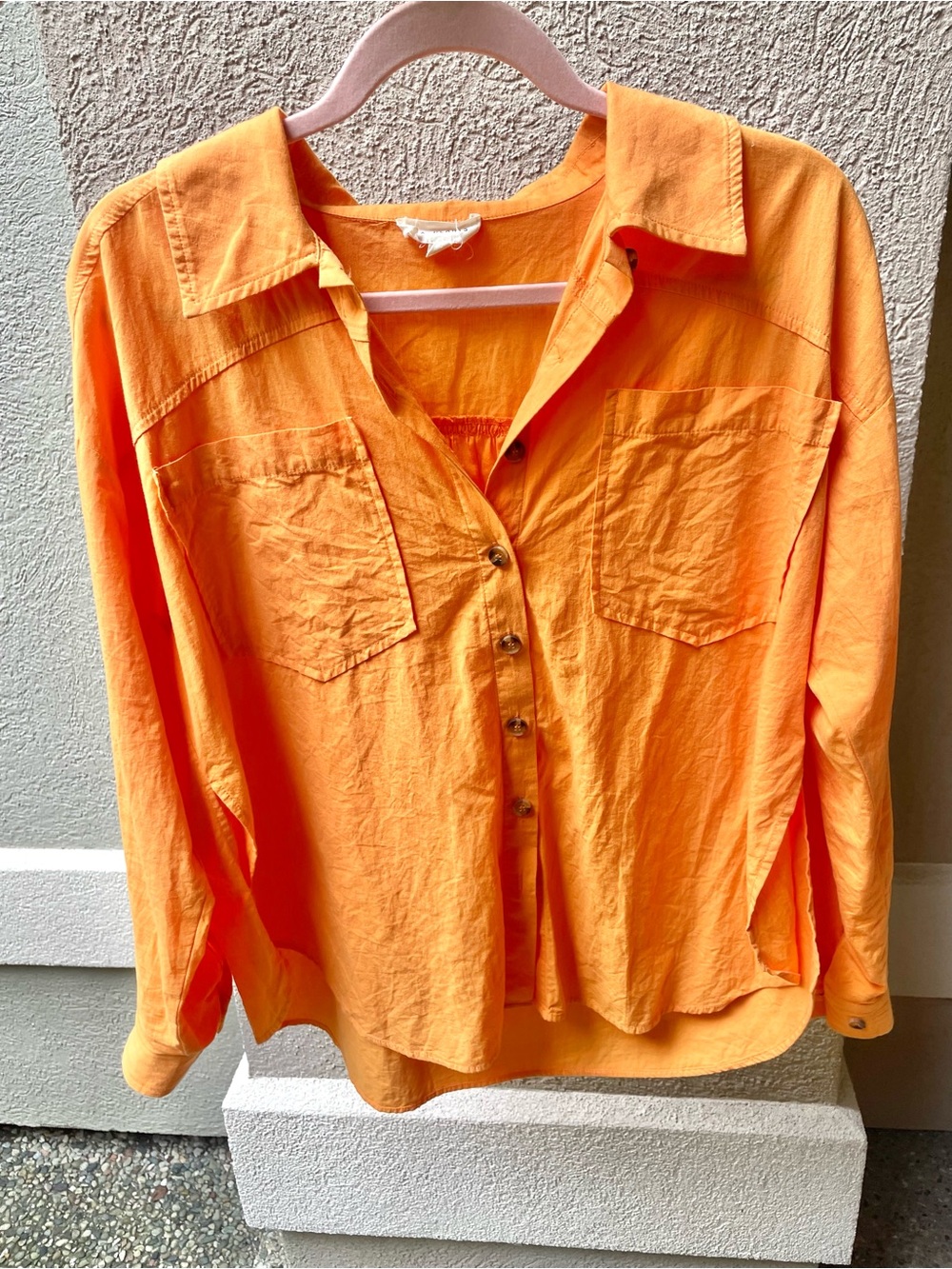 La Hearts coral/Orange 100% cotton Button-Down Shirt never worn